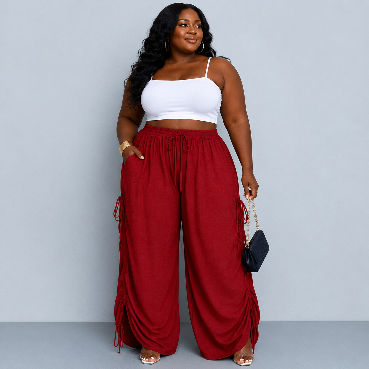 Retro Punk-style  Wide-leg Pants